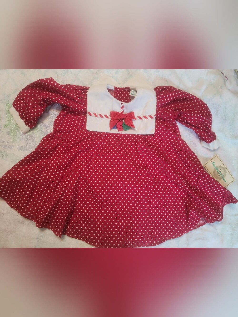 NWT Girls Red Polka Dot Vintage Christmas Dress Sz 2t